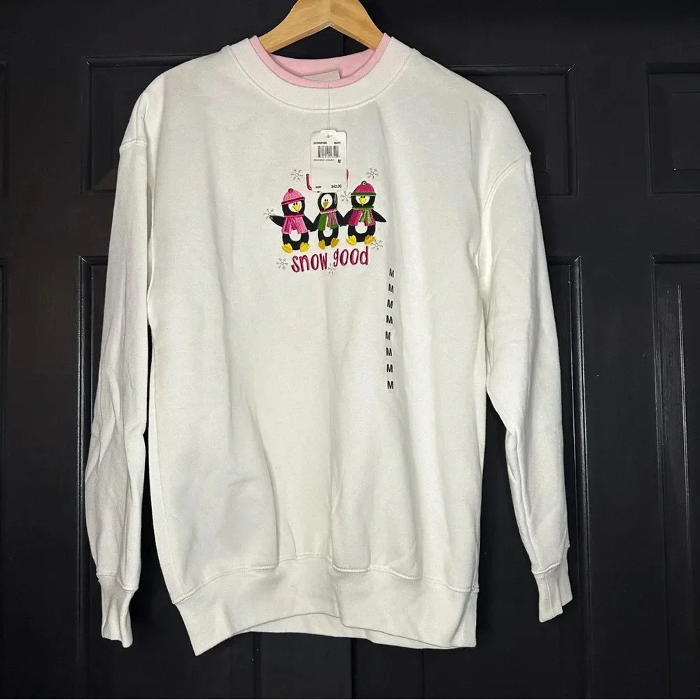 M&C Sportswear Mauve Pink Penguin Grandkids Grandma Sweatshirt Womens M(A1
